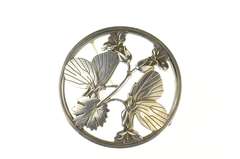 Sterling Silver Georg Jensen Butterfly Flower Round 283 Pin/Brooch