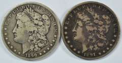 Great 1890-CC & 1891-CC Morgan Silver Dollars