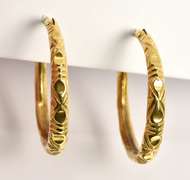 Bright Yellow 21k Half Dollar Sized Earrings