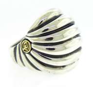 Trendy Silver David Yurman Sculpted Cable Dome Ring
