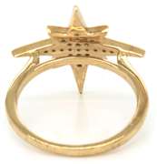 Trendy & Fun 10kt YG Pave Diamond Star Ring