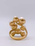 Sterling Silver & Gold Pearl Cocktail Ring