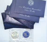 6 1971 S Blue Pack Unc Ike Silver Dollars