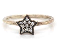 Playful Pandora Sterling Silver CZ Star Ring