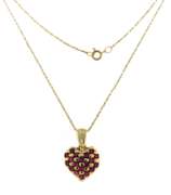 Great Ruby and Diamond Heart Pendant on Chain