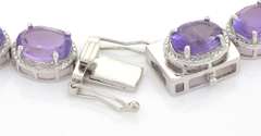Enamoring Amethyst & Diamond Necklace in Platinum-Plated Silver