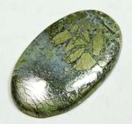 Awesome 47.16ct Nipomo Agate with Marcasite cabochon