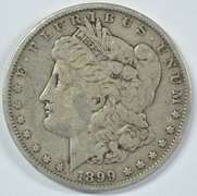 Scarce key date 1899-P Morgan Silver Dollar in VF