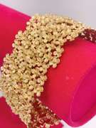 Gorgeous SS & 22kt Gold Plated Bangle Cuff Designer Bracelet