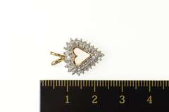 10K Yellow Gold Classic Diamond Encrusted Heart Love Pendant