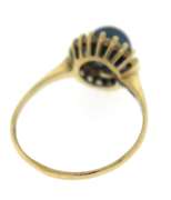 Charming Black Pearl and Diamond Halo Ring