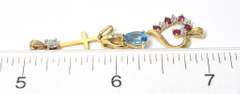 Lot of 4 Yellow Gold Pendants, Some with Stones