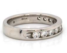 Contemporary Platinum Channel Set Diamond Band