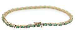 Formal Yellow Gold Emerald and Diamond Bracelet