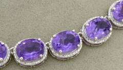 Enamoring Amethyst & Diamond Necklace in Platinum-Plated Silver