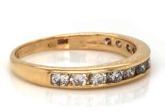 Pretty 14kt YG Channel Set Diamond Ring