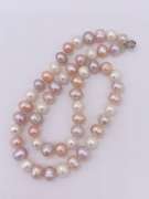 Rare Multi Color Pink, Purple, & White Luster Pearl Necklace-18 inches