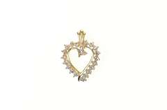 10K Yellow Gold Diamond Swirl Heart Love Symbol Pendant