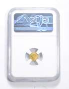 UNC Details 1881 Indian 25 Cents - Round Gold Coin - Bent - Graded NGC