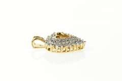 10K Yellow Gold Classic Diamond Encrusted Heart Love Pendant