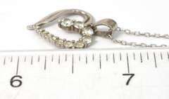 Cute CZ Heart Necklace in Sterling Silver