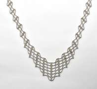 Lacy 14k white gold Woven Necklace
