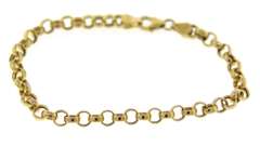 Fancy Yellow Gold Rolo Link Bracelet