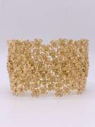 Gorgeous Sterling Silver & 22kt Gold Plated Bangle Cuff Designer Bracelet