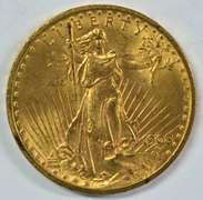 Exceptional Choice BU 1908 No Motto St Gaudens $20 Gold