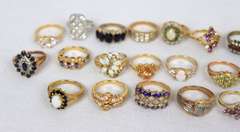 Big Group Lot of Stering Silver Gemstone Rings