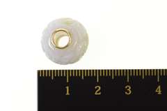 14K Yellow Gold Ornate Carved Fluorite Flower Bead Slide Charm/Pendant