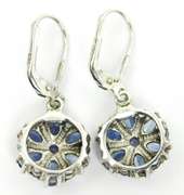 Sterling Tanzanite Flower Cluster Earrings