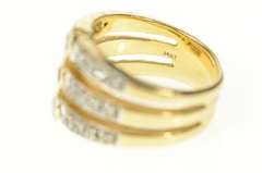 14K Yellow Gold Princess Diamond Tiered Statement Band Ring