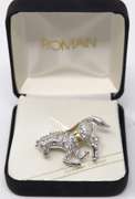 Roman Crystal Horse Brooch