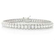 Silver Tone 6ct CZ Studded Tennis Bracelet