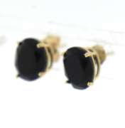 Lovely Yellow Gold Black Onyx Earrings