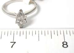 Large Marquise Diamond Solitaire Ring, 14KT