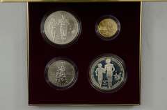 1996 Atlanta Olympic Games 4 Coin Set - GOLD & SILVER $1.00 $5 PR Unc