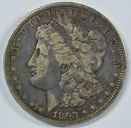 Rare 1893-CC Morgan Silver Dollar in Choice VF