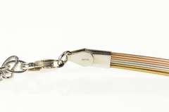 14K Yellow Gold Tri Tone Layered Wire Statement Collar Necklace