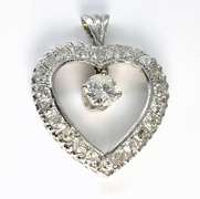 Enthralling Diamond Heart Pendant in 14K WG