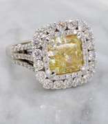 Certified Double Halo 3.70CTW Diamond Engagement Ring