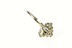 14K White Gold 0.76 Ctw Diamond Wavy Cluster Retro Bypass Ring