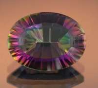 Rainbow color 7.31ct concave cut Mystic Quartz