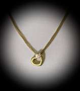 Elegant "Wrapped" 18K Diamond Heart on Necklace
