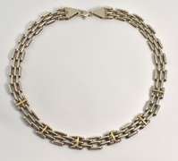 Heavy Sterling & 18k Necklace
