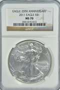 Flawless NGC MS70 2011 25th Anniversary $1 Silver Eagle