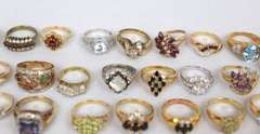 Big Group Lot of Stering Silver Gemstone Rings