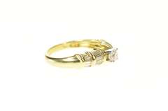 14K Yellow Gold 0.81 Ctw Diamond Baguette Accent Engagement Ring