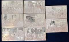 Lot of  7 Franklin Mint Bicentennial Council  The Thirteen Original States Sterling Silver Ingots